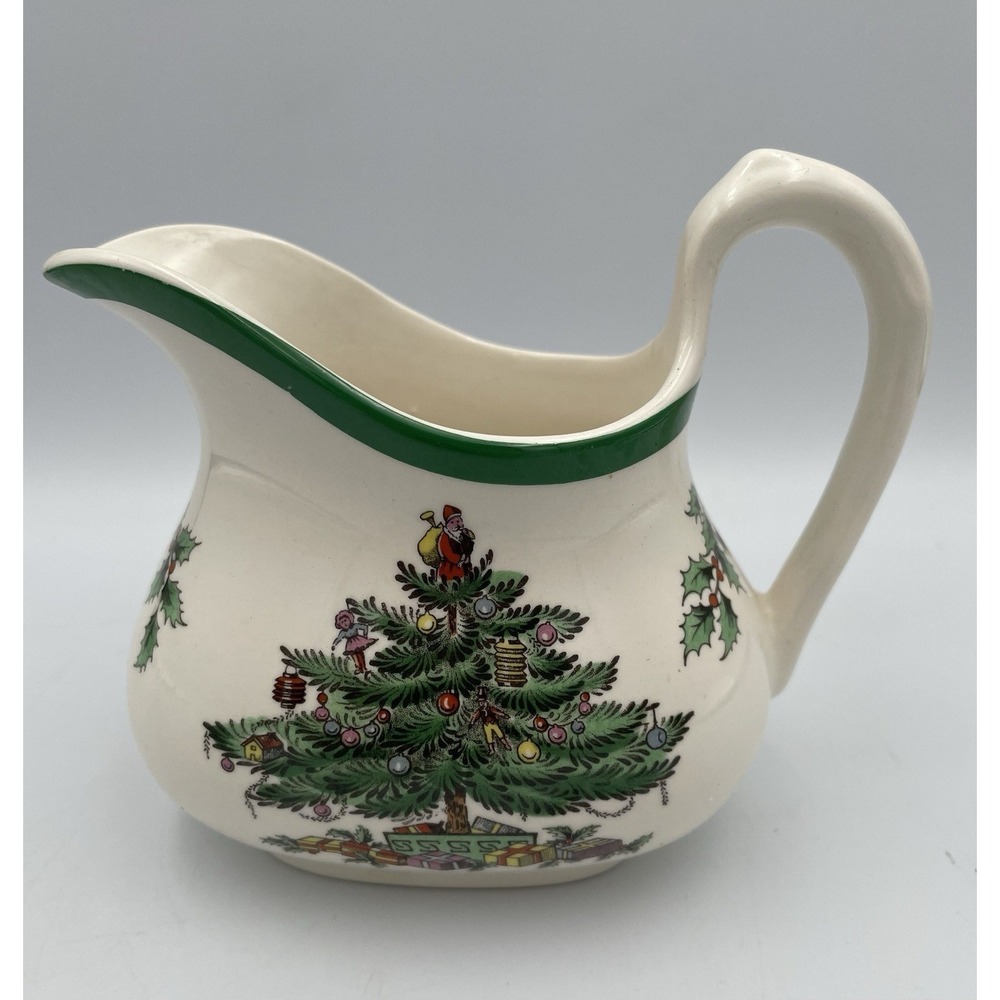 Vintage Spode CHRISTMAS TREE Creamer Made In England Earthenware S3324-V 4.5"